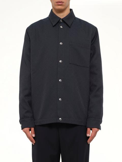 CASABLANCA Poly Cotton Quilted Shirt in Dark Teal