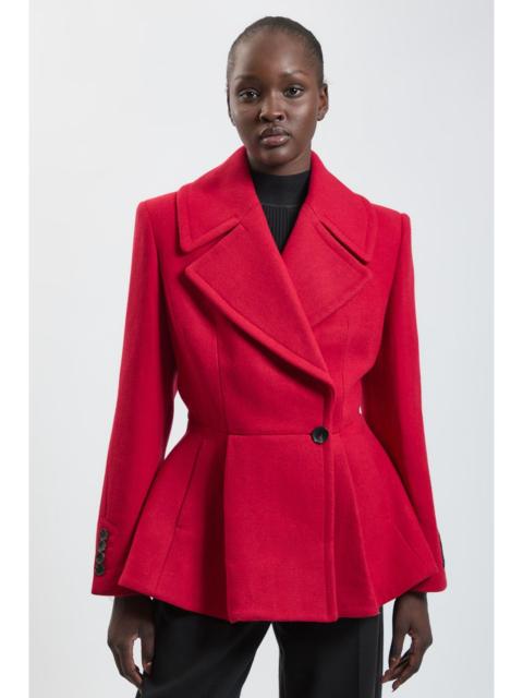 KAREN MILLEN Wool Peplum Short Coat