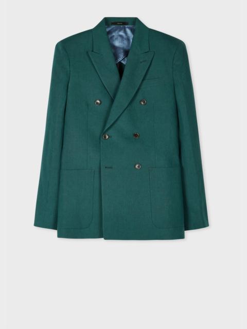Paul Smith Dark Green Linen Double Breasted Blazer