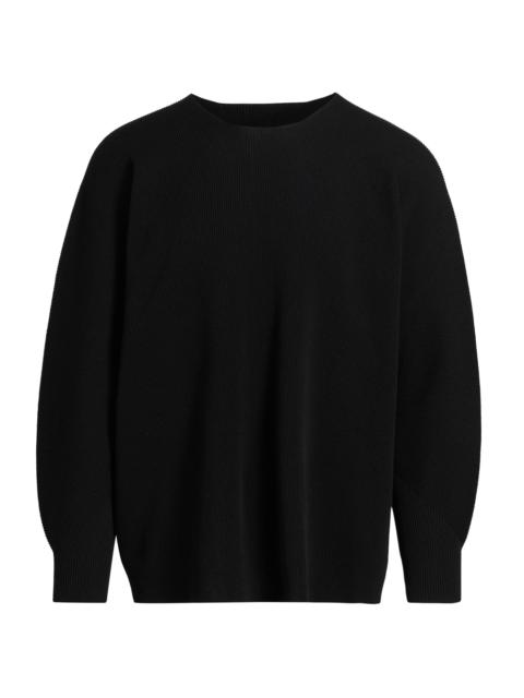ISSEY MIYAKE Men August Rib-Knit Crewneck Sweater - Black