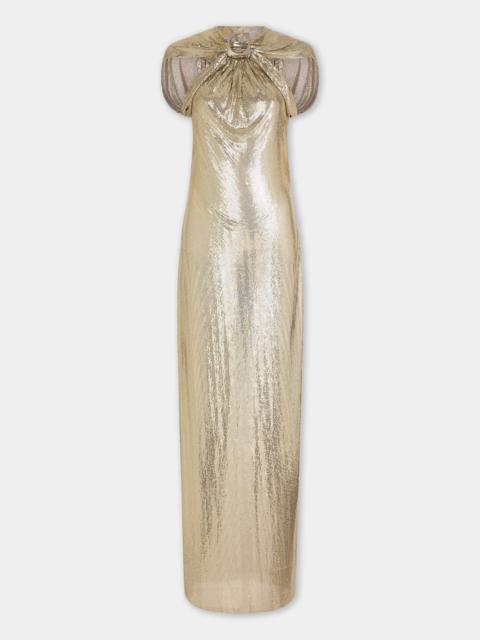 rabanne DINH VAN X RABANNE HAND ASSEMBLED LONG DRESS IN GOLD MESH