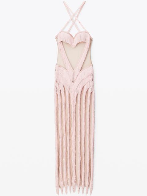 Alexander Wang layered fringe dress with heart bodice