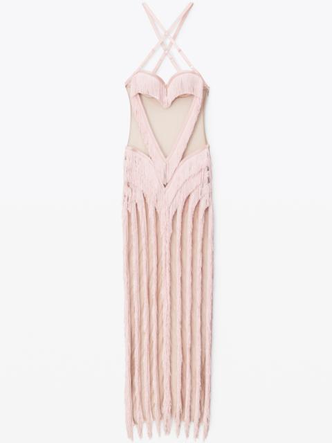 Alexander Wang layered fringe dress with heart bodice