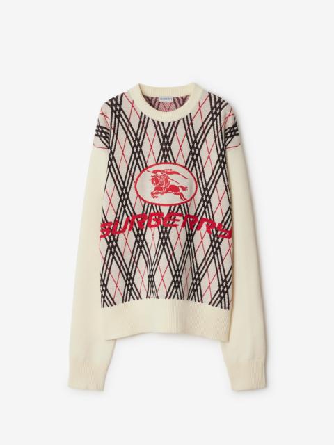 Burberry Argyle Check Wool Blend Sweater