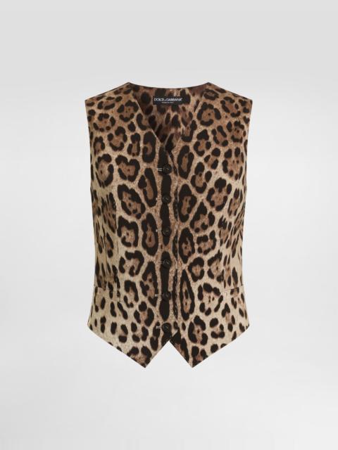 Dolce & Gabbana Leo-print wool vest