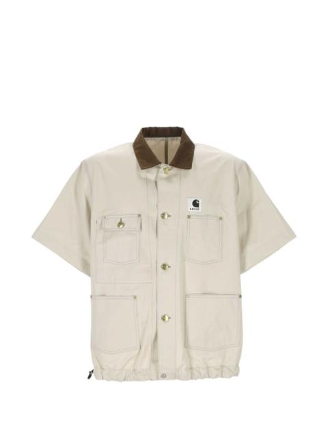 sacai x Carhartt WIP Duck corduroy-collar shirt
