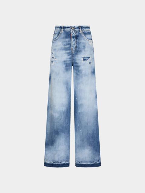 DSQUARED2 LIGHT EVERGLADES WASH TRAVELLER JEANS