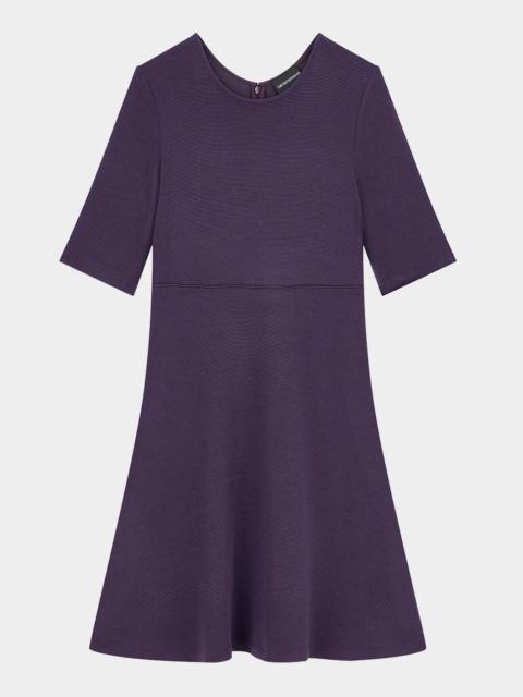 EMPORIO ARMANI Rib-Knit A-Line Mini Dress