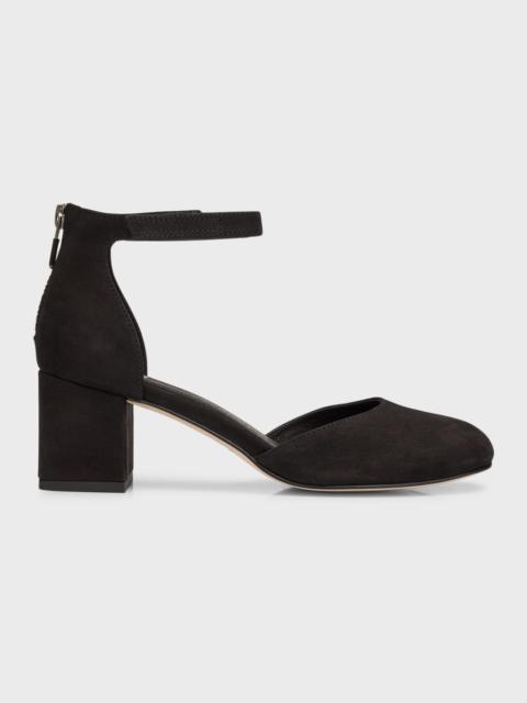 EILEEN FISHER Indi Suede Ankle-Grip Pumps