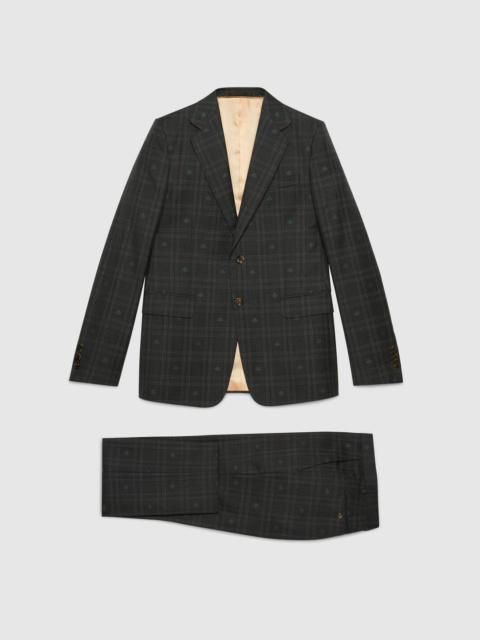 GUCCI Bee check wool suit