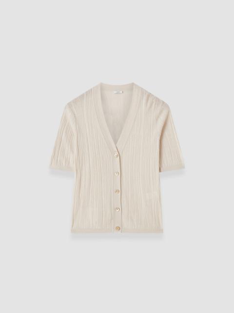 JOSEPH Sens Silk Cotton Rib Short Sleeve Cardigan