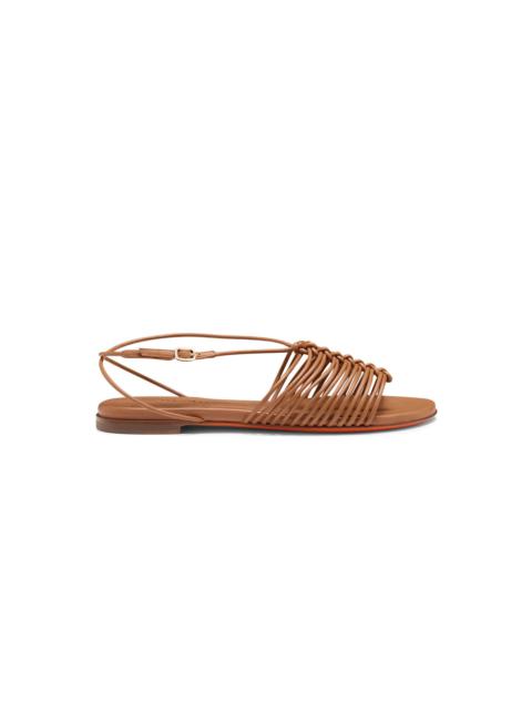 Santoni Women's light brown leather sandal