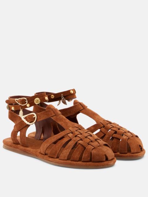 ANCIENT GREEK SANDALS Karina suede fisherman sandals