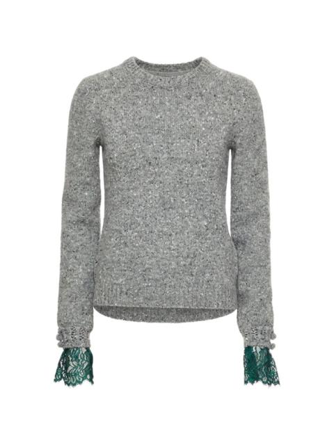 Valentino lace cuffed sweater