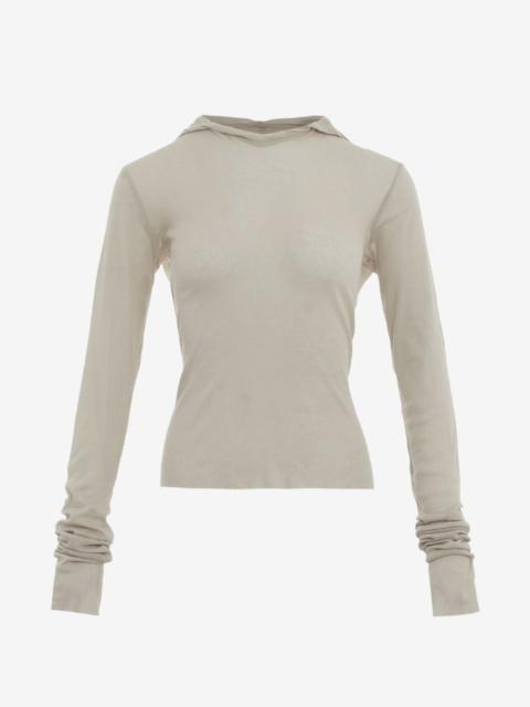 Rick Owens long-sleeve semi-sheer hoodie