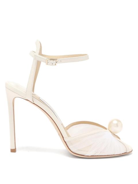 JIMMY CHOO Sacora 100 faux-pearl tulle sandals