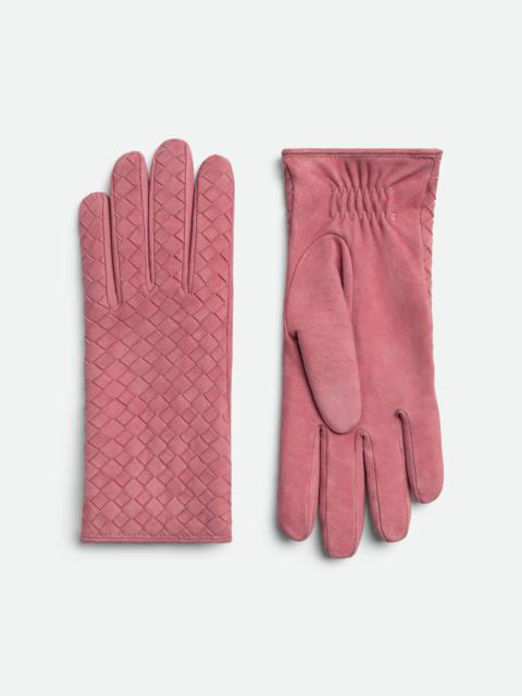 Bottega Veneta Intrecciato Suede Leather Gloves