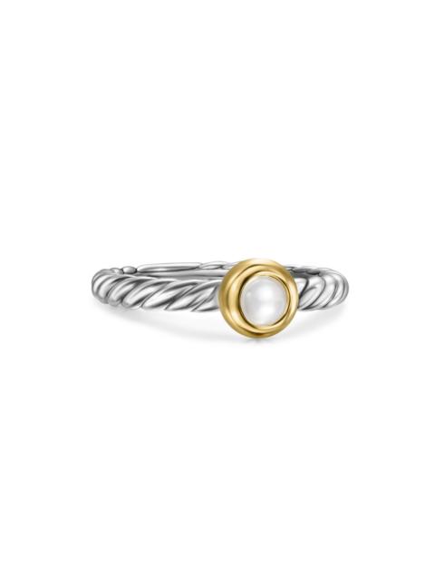 DAVID YURMAN Women's Petite Cable Ring in Sterling Silver - Pearl