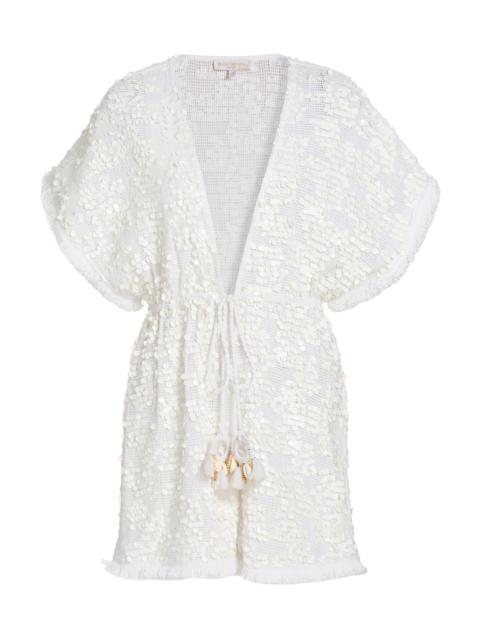 RAMY BROOK Women's Laurie Sequin-Embellished Cover-Up Minidress - White Paillette