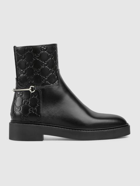 GUCCI Women's slim Horsebit ankle boot