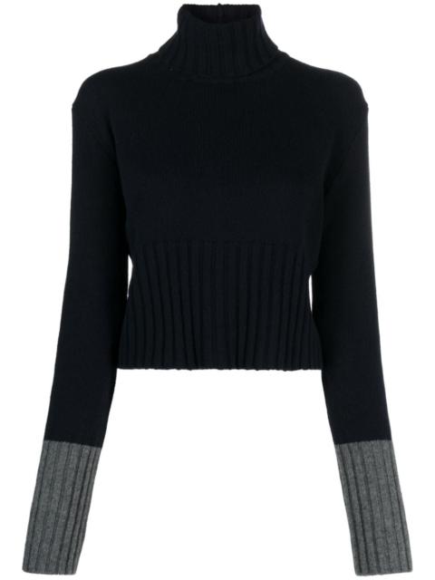 Plan C colour-block virgin wool roll-neck jumper
