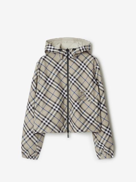 Cropped Reversible Check Jacket