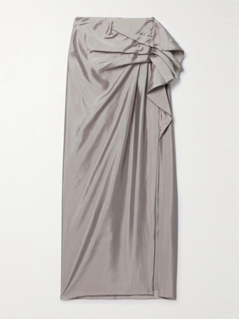 Aje. Immersion Draped Silk-blend Maxi Skirt