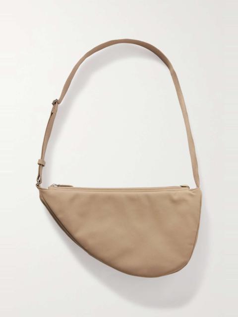 The Row Slouchy Banana Two leather-trimmed canvas shoulder bag