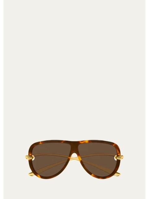 Bottega Veneta Knot 61MM Aviator Sunglasses