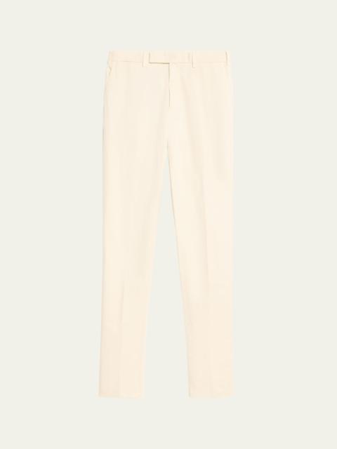 ZEGNA Men's Summer Cotton-Linen Chino Pants