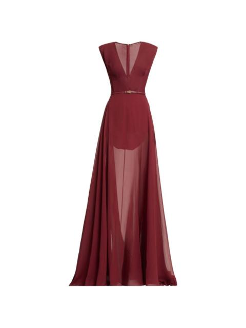 ELIE SAAB V-neck belted maxi dress