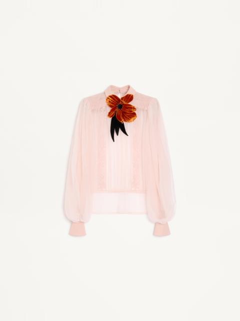 Valentino EMBROIDERED ORGANZA TOP