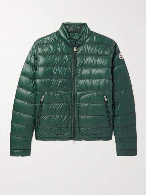 Moncler Acorus Logo-Appliquéd Quilted Glossed-Nylon Down Jacket