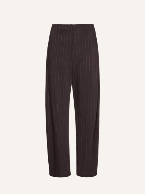 MAGDA BUTRYM Wide-leg pinstripe trousers in dark brown