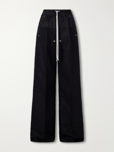 Rick Owens Wide Bela Wide-Leg Flannel Drawstring Trousers