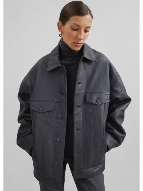 The Frankie Shop Conan Faux Leather Jacket - Dark Grey