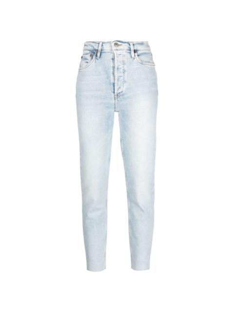 raw-cut hem slim jeans