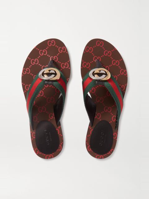 GUCCI Nadeline logo-embellished leather sandals