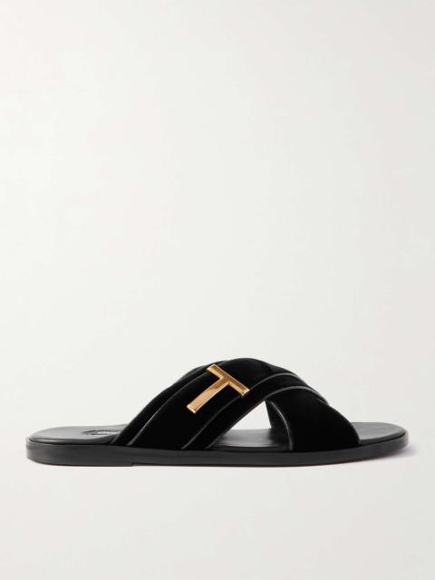 TOM FORD Embellished Velvet Sandals