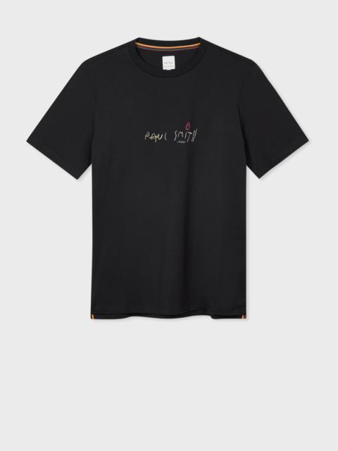 Paul Smith Black Cotton Logo Print T-Shirt