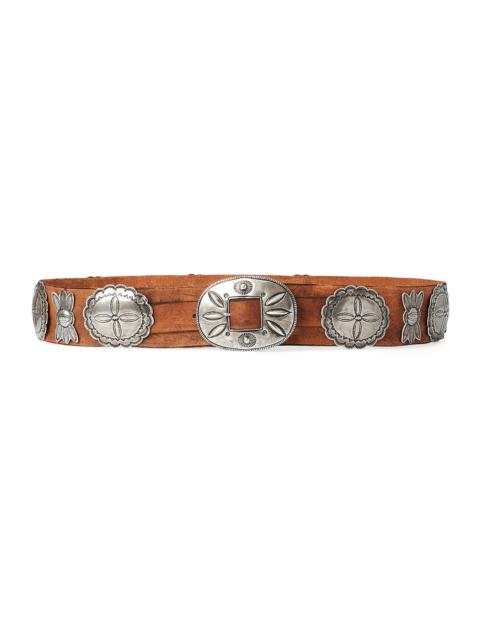 Ralph Lauren Women's Casted Concho Leather Belt - Brown