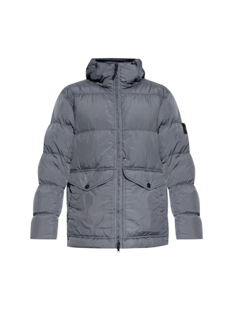 compass-patch padded puffer jacket