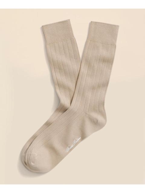 Brooks Brothers Cotton Blend Ribbed Crew Socks