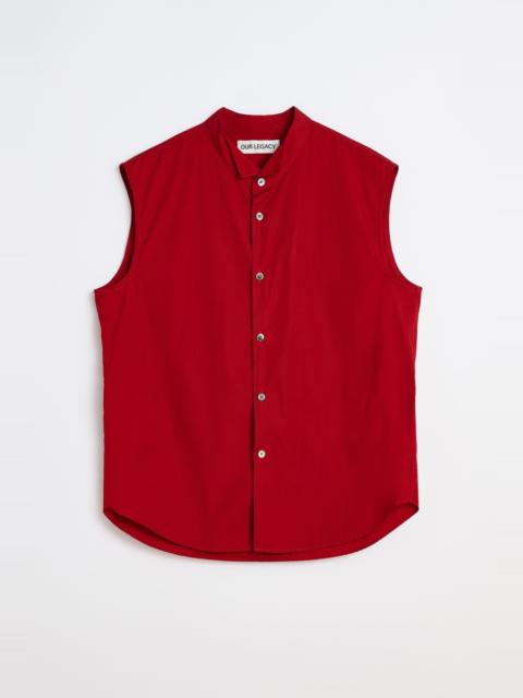 Our Legacy Wing Shirt Sleeveless Lipstick Red Super Poplin