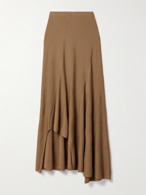 KHAITE Asymmetric Wool-blend Midi Skirt