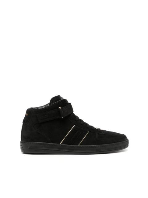 TOM FORD suede logo-plaque sneakers