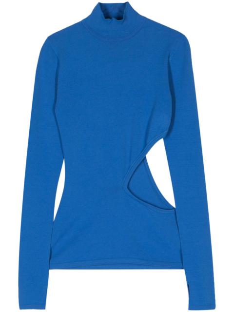 ISSEY MIYAKE blue Mellow cut-out sweater