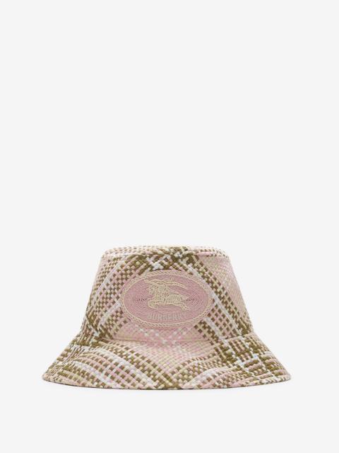 Burberry Knight Stamp Raffia-effect Bucket Hat
