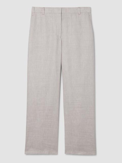 EILEEN FISHER Striped Linen Sheen Full-Length Trouser Pant