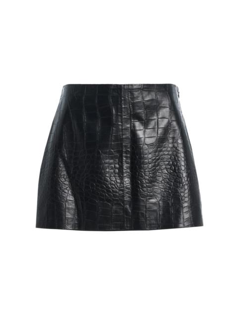 AGOLDE Verica Croc-Embossed Faux Leather Mini Skirt